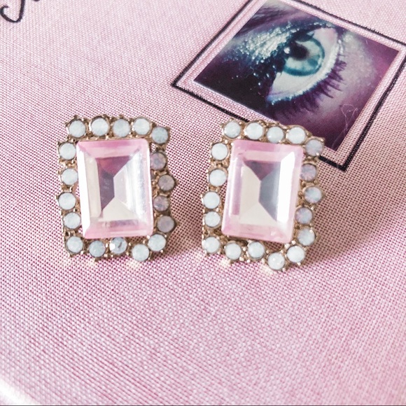 Jewelry - LIGHT PINK JEWELED EARRINGS